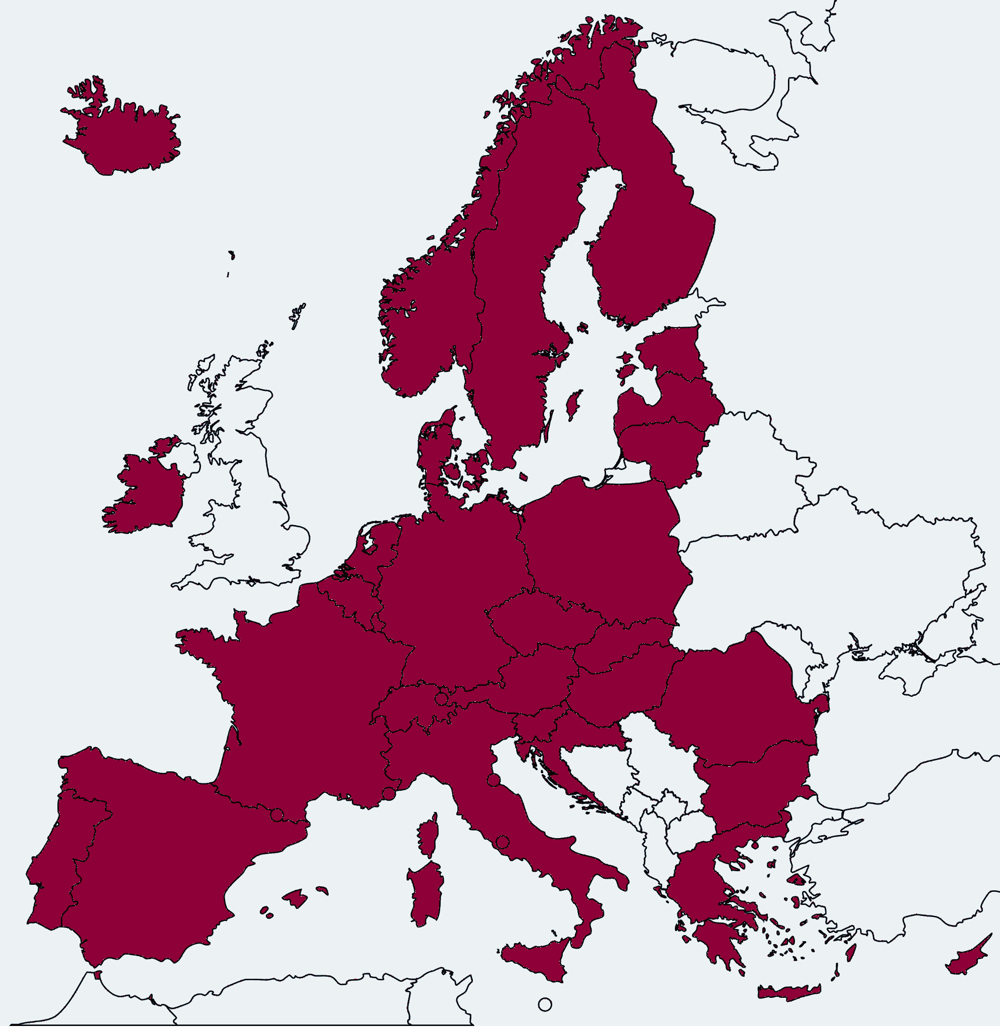 Countries covered under the cross-border insurance policy